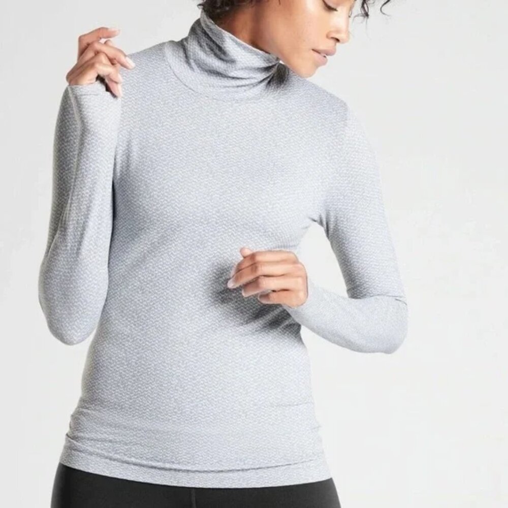 Athleta Flurry Peak Turtleneck Top (Gray) L